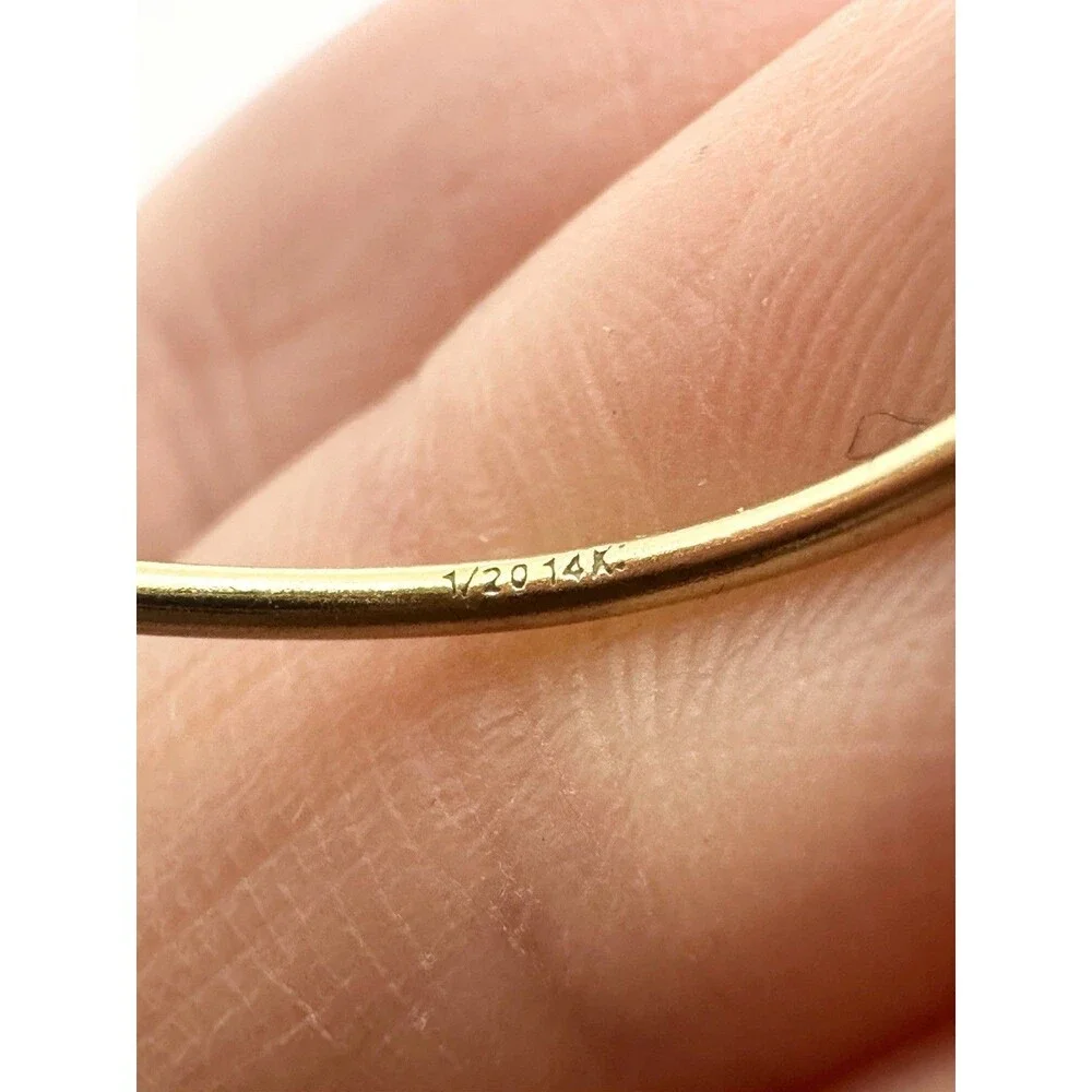 14k Gold Filled Dainty Stackable Ring Size 8 Blue